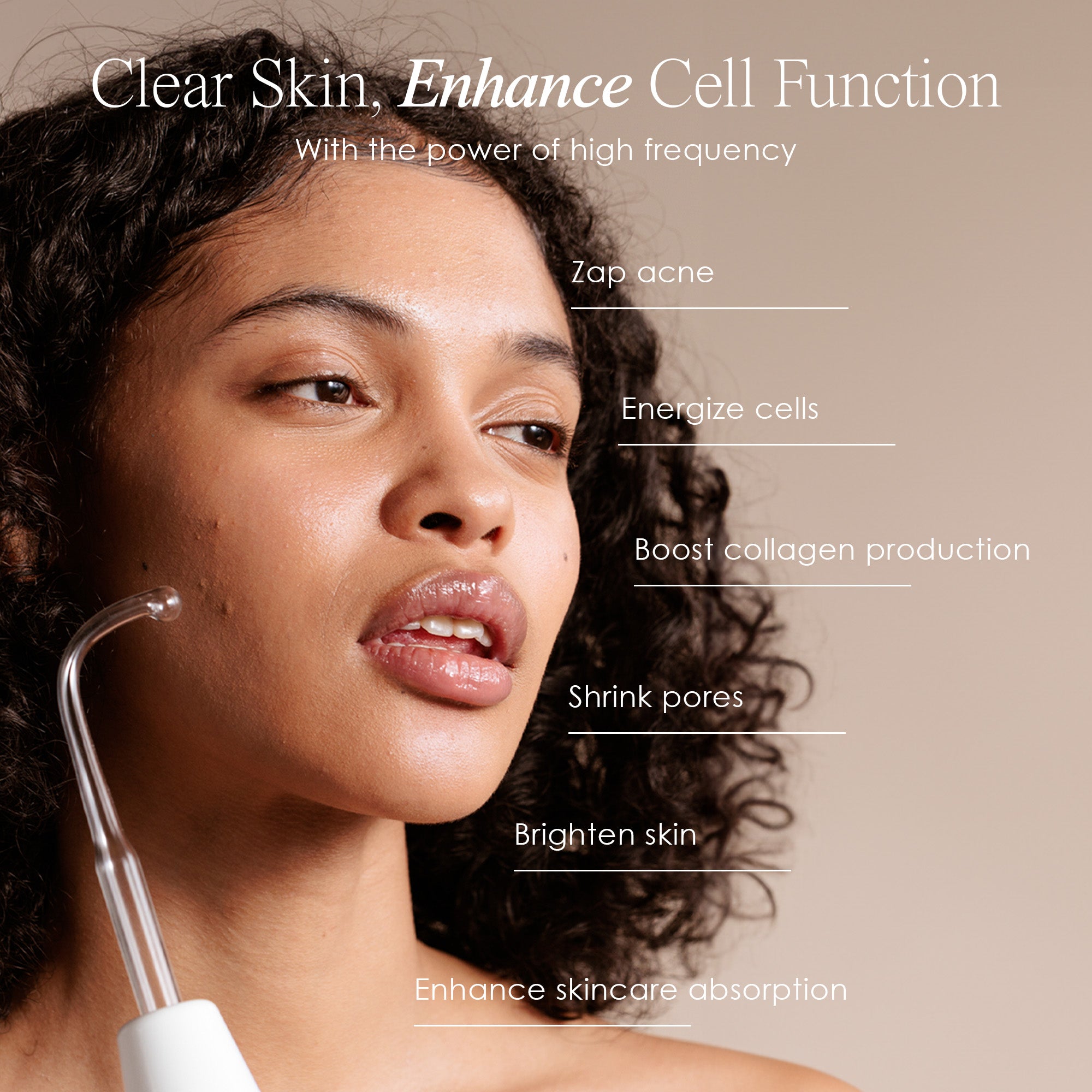 Faisca argon high frequency wand showing high frequency treatment benefits such as acne zapping