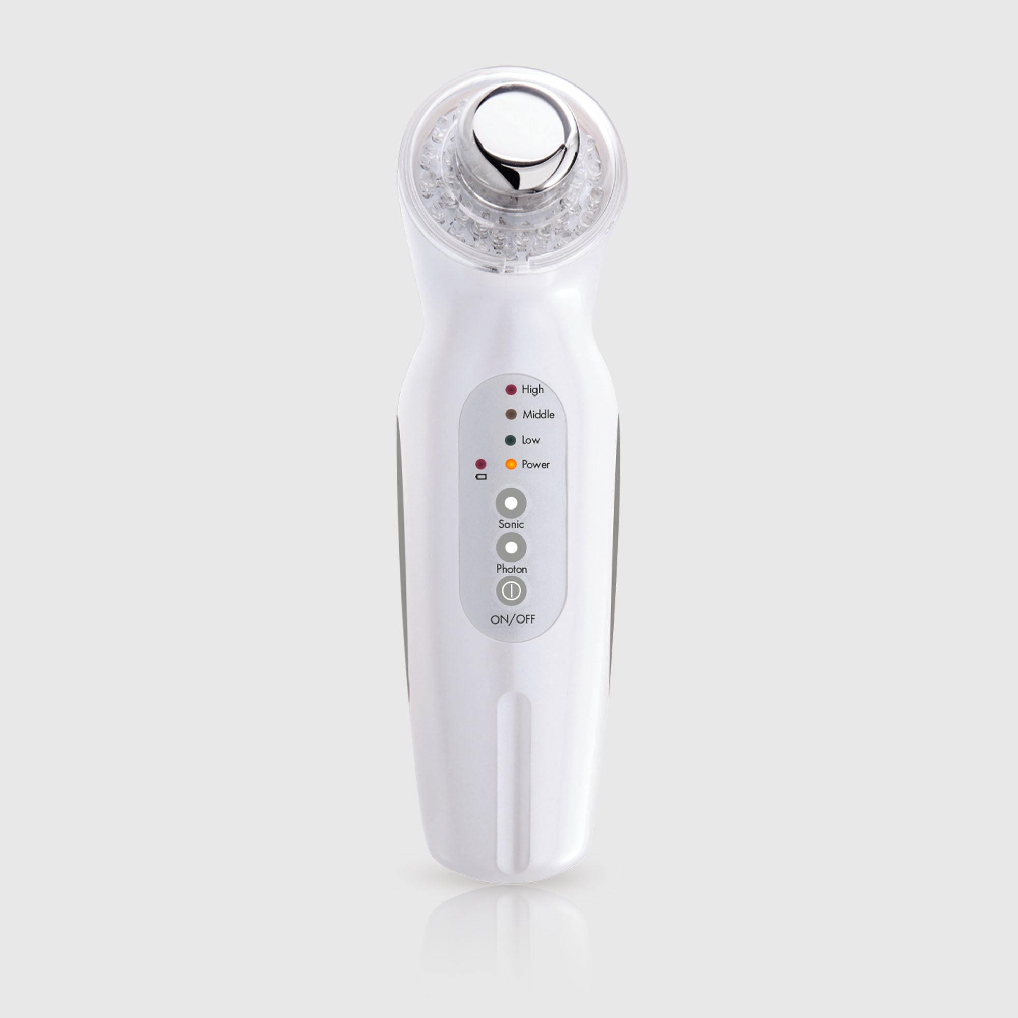 SkinSonic ultrasound therapy wand showing product for lifting sagging and smoothing fine lines