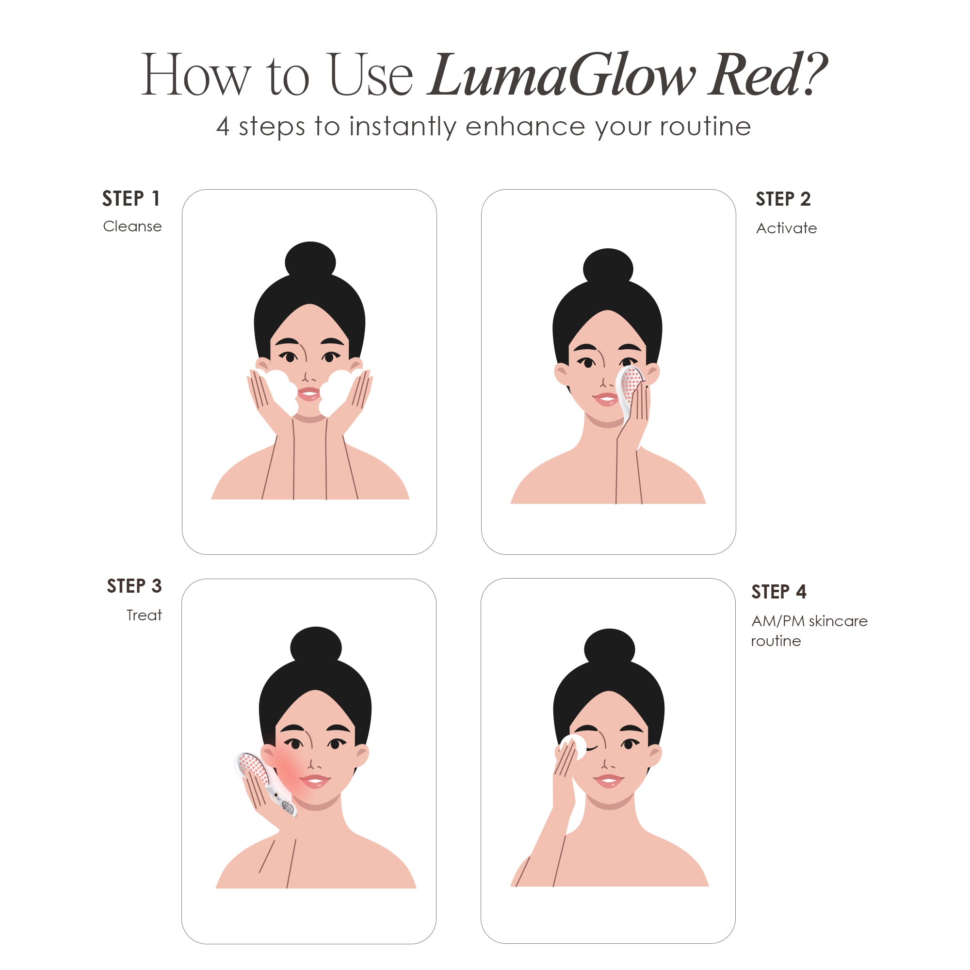 LumaGlow Red | Anti-Aging LED Light Therapy Wand