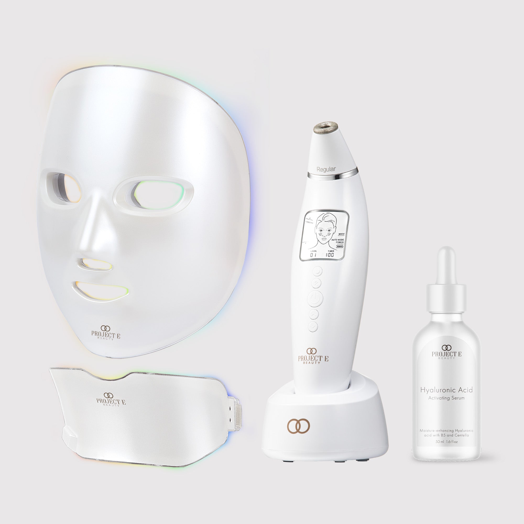 Hyperpigmentation Bundle: Microdermabrasion, LED & hyaluronic acid for bright, even skin